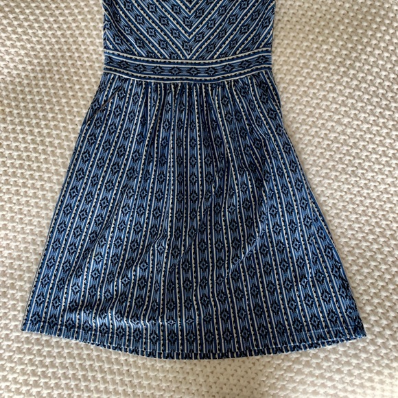 Anthropologie Maeve Lazuli Blue Ikat Cotton Dress - Picture 4 of 5